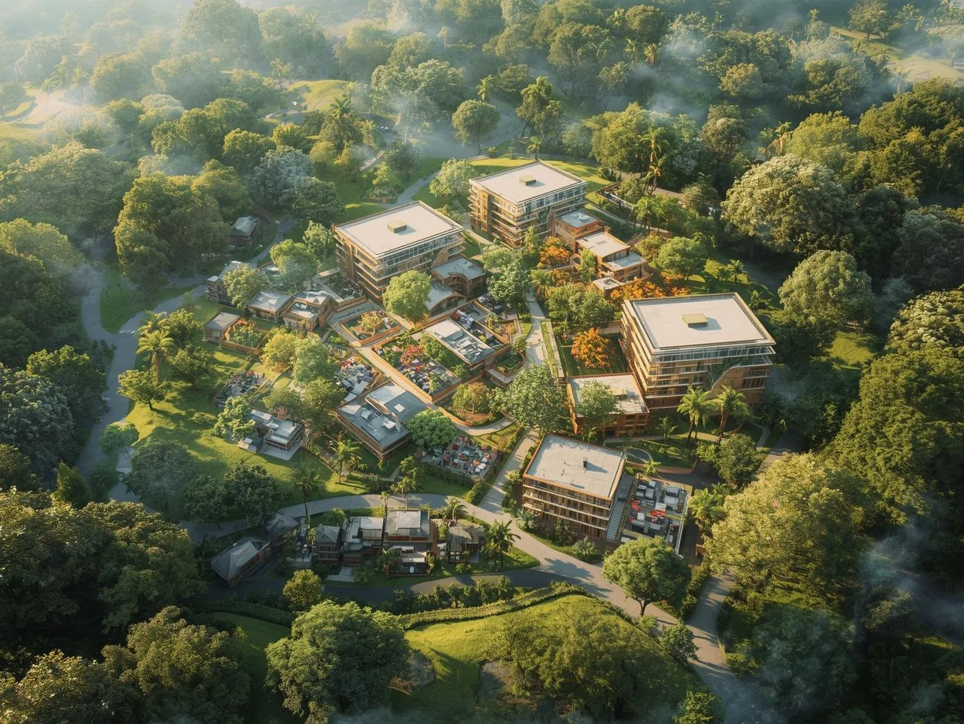 A network of communities connected by shared structure